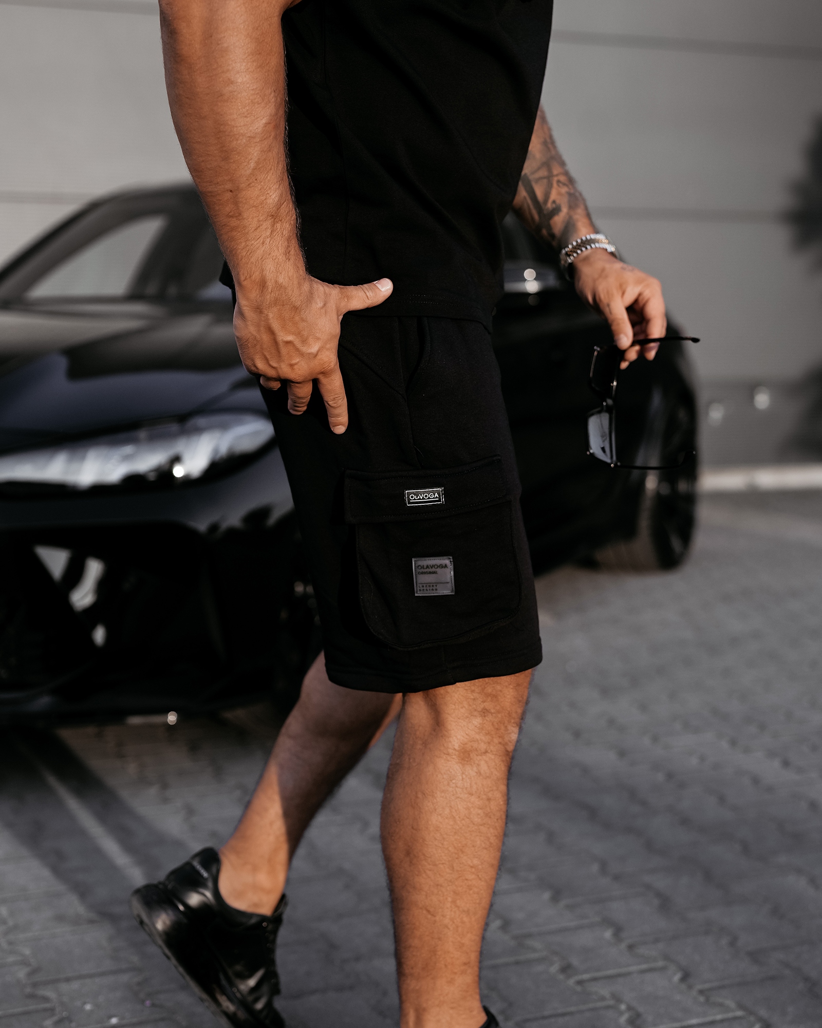 Spodenki męskie cargo TAFA OLAVOGA czarne