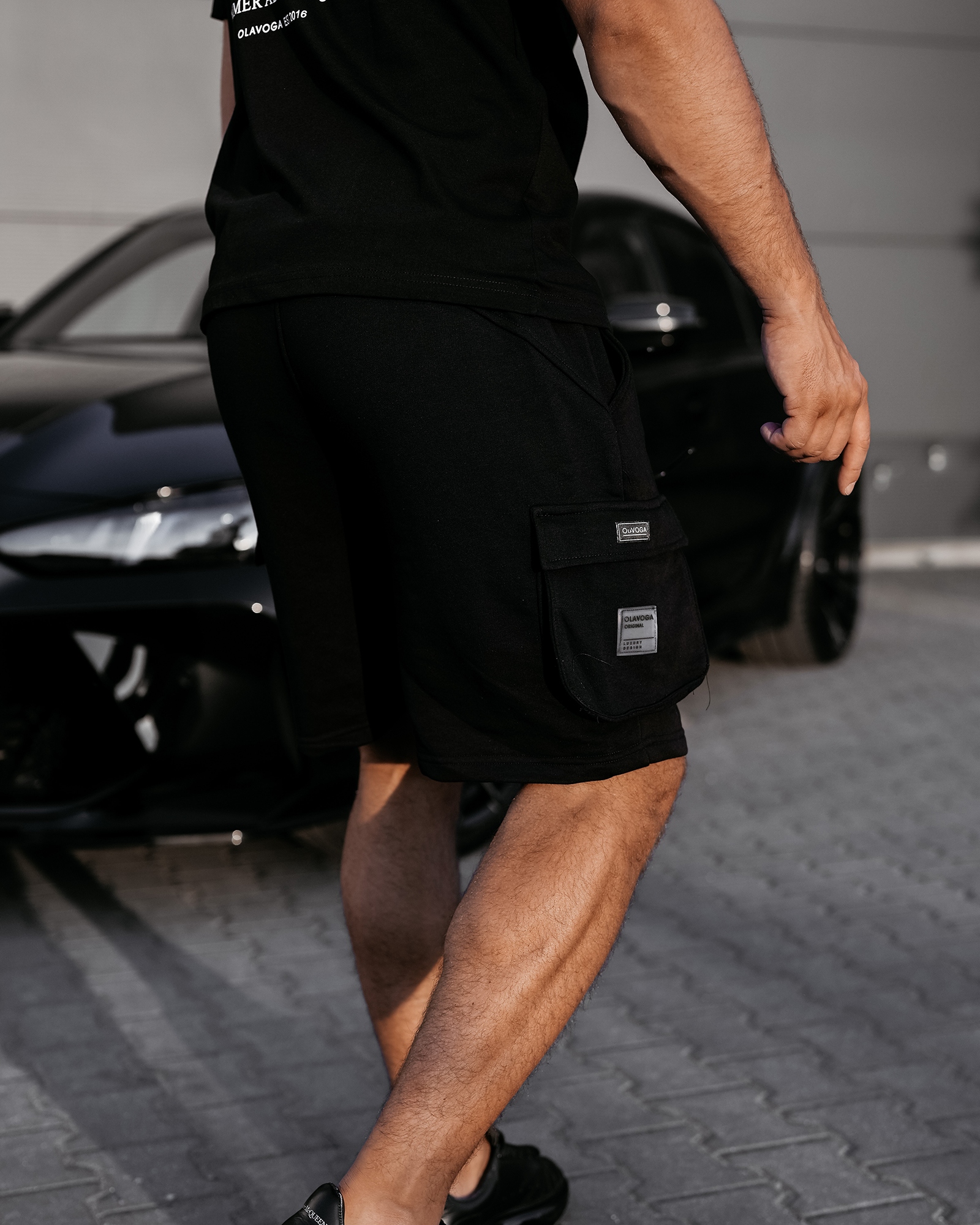 Spodenki męskie cargo TAFA OLAVOGA czarne Spodenki męskie cargo TAFA OLAVOGA czarne