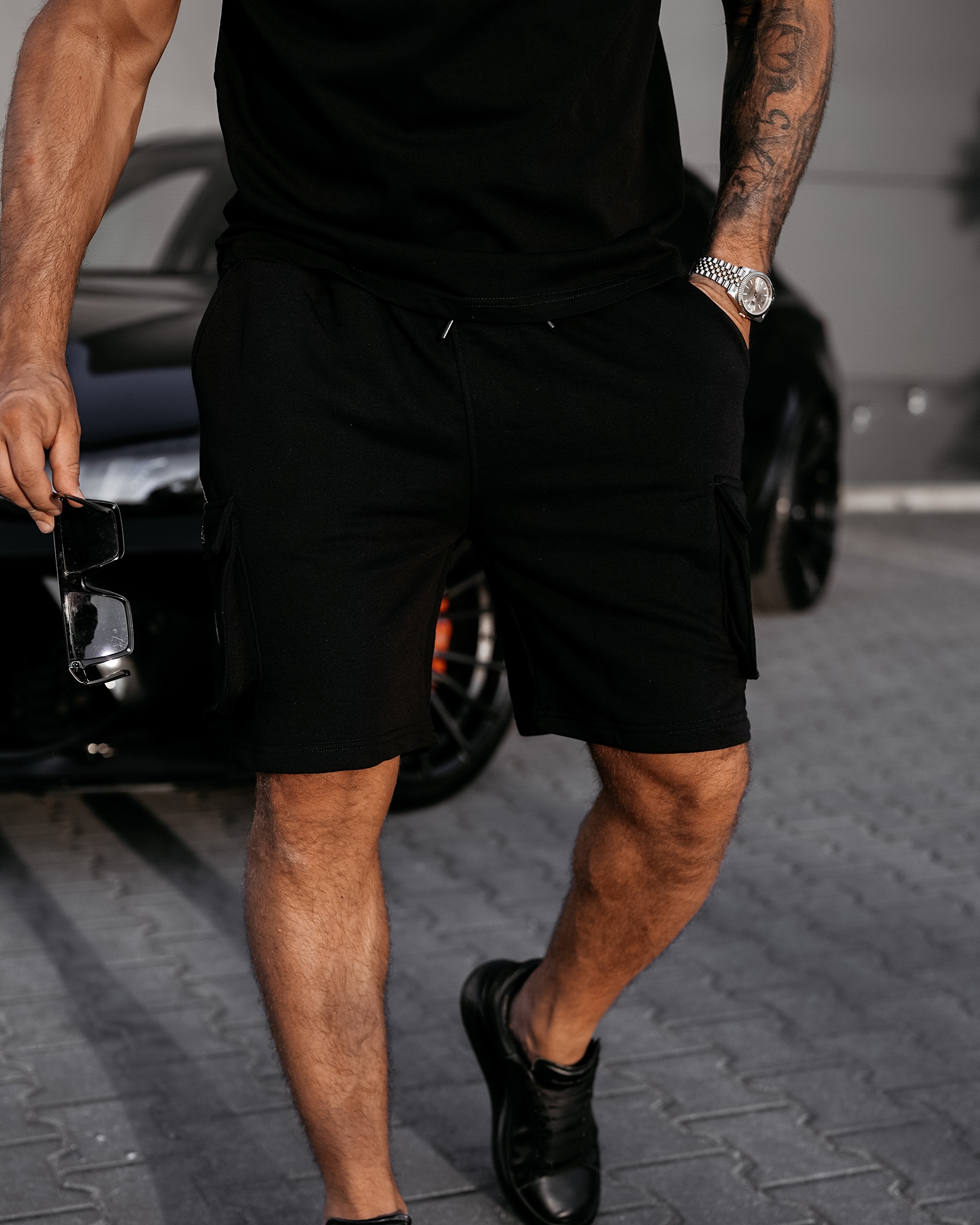 Spodenki męskie cargo TAFA OLAVOGA czarne Spodenki męskie cargo TAFA OLAVOGA czarne