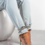 Czółenka satynowe Madam Taille seledynowe