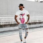 T-shirt casualowy unisex HILL OLAVOGA ecru