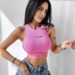 Top prążkowany MANIA OLAVOGA róż