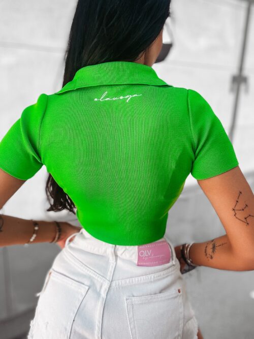 Bluzka crop top LAVISH OLAVOGA zielona