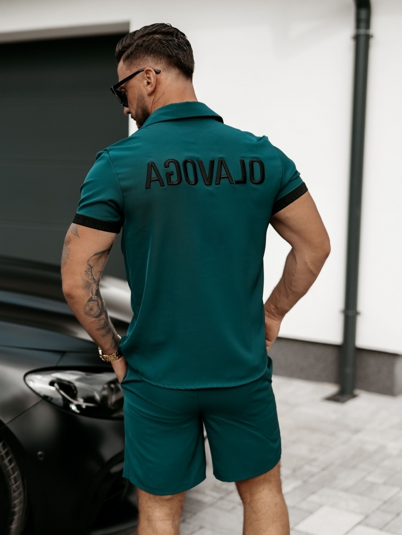 Komplet męski ze spodenkami BONFIRE&UNION butelkowa zieleń