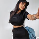 Komplet prążkowany CORDY OLAVOGA czarny