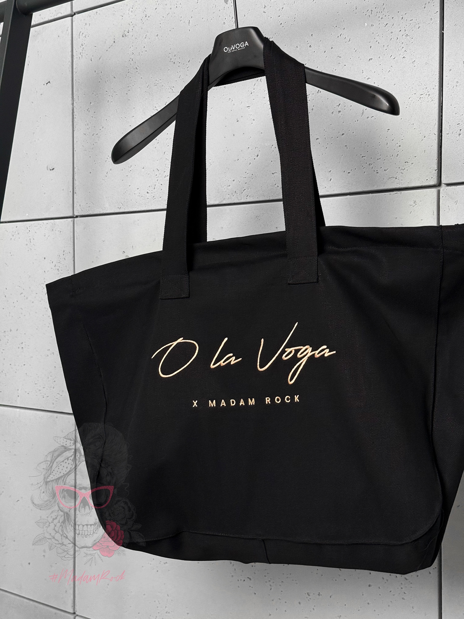 Torba damska bawełniana maxi ECO X MADAMROCK OLAVOGA czarna