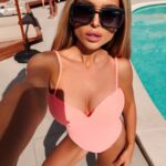 Body kostium dopasowane BARNA OLAVOGA łososiowe