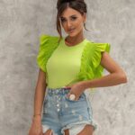 Body prążkowane z falbanką Fornax limonka