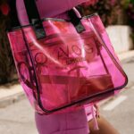 Torba plażowa+kosmetyczka holograficzna REED OLAVOGA różowa