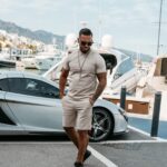 Komplet męski ze spodenkami FEAR OLAVOGA beżowy