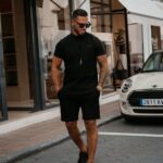 Komplet męski ze spodenkami FEAR OLAVOGA czarny