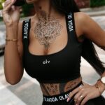 Komplet elastyczny z tiulową spódnicą CATIE SET OLAVOGA czarny