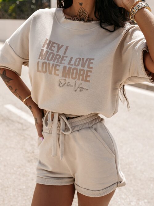 Komplet casualowy bawełniany URAN OLAVOGA beżowy