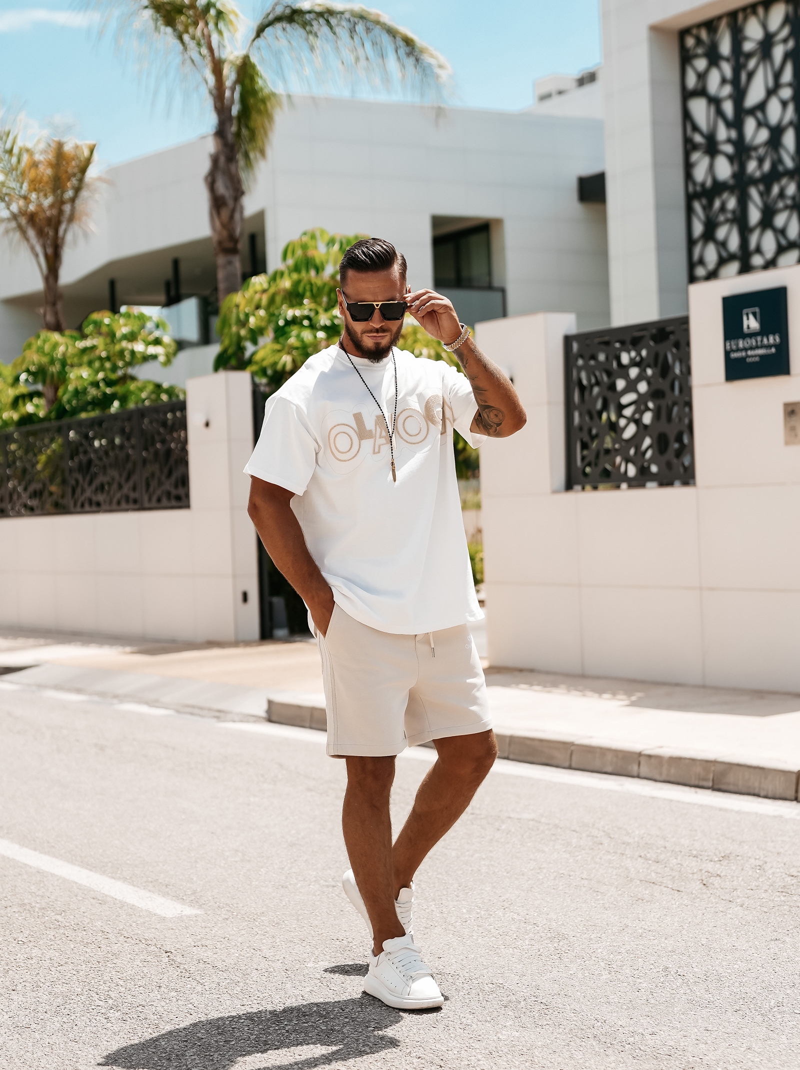 Spodenki dresowe męskie ARGUS OLAVOGA beżowe Spodenki dresowe męskie ARGUS OLAVOGA beżowe