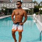 Kąpielówki szorty męskie ombre ACTIVITY OLAVOGA pomarańczowe