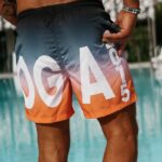 Kąpielówki szorty męskie ombre ACTIVITY OLAVOGA pomarańczowe