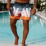 Kąpielówki szorty męskie ombre ACTIVITY OLAVOGA pomarańczowe