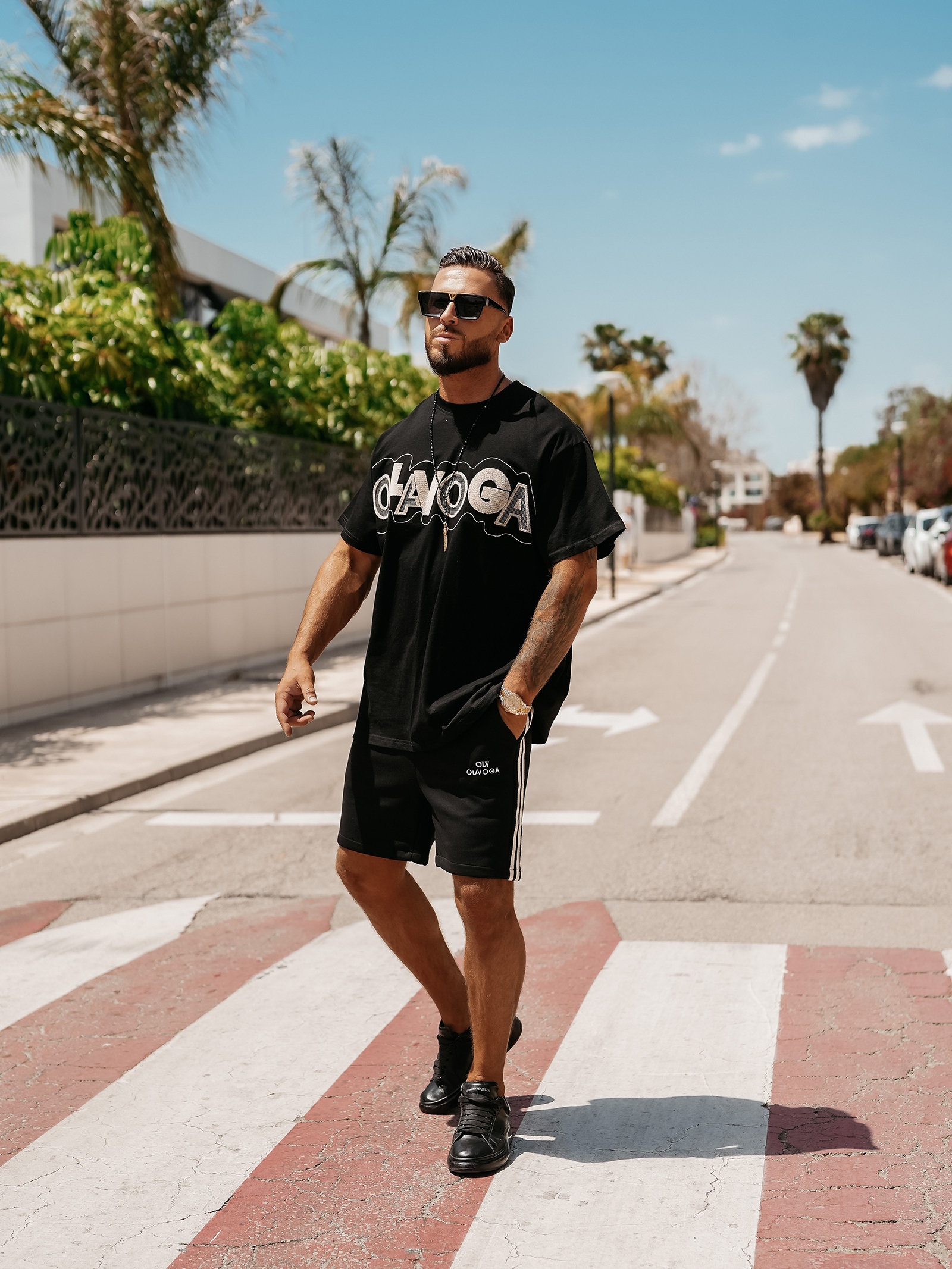 T-shirt męski logowany CONVEX OLAVOGA czarny