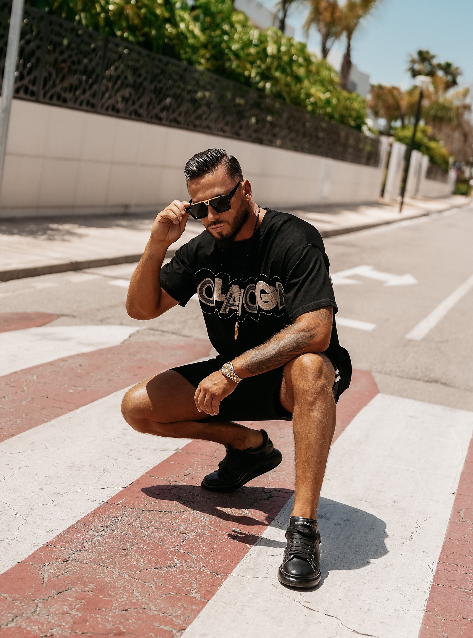 T-shirt męski logowany CONVEX OLAVOGA czarny