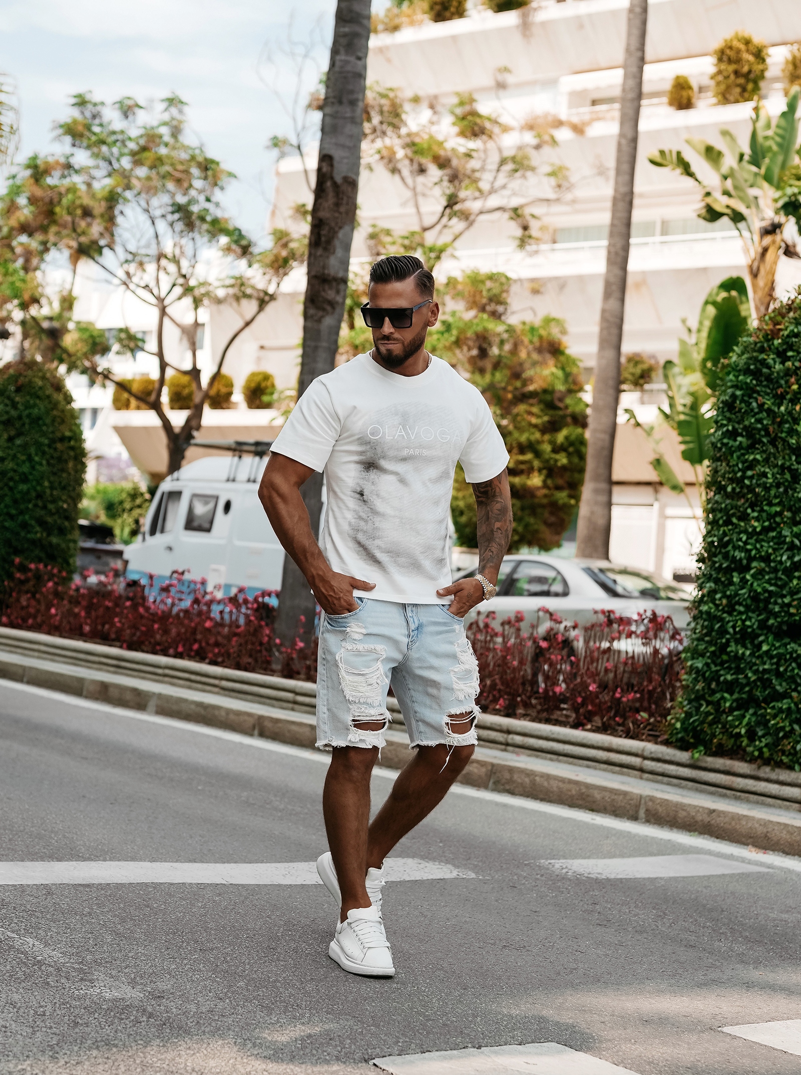 T-shirt męski bawełniany SMOKE OLAVOGA ecru T-shirt męski bawełniany SMOKE OLAVOGA ecru