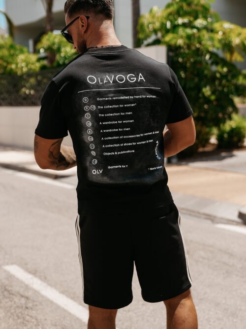 T-shirt męski bawełniany SMOKE OLAVOGA czarny