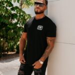 T-shirt męski bawełniany logowany ESKAL OLAVOGA czarny