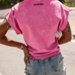 T-shirt bawełniany NEXIA OLAVOGA neonowy róż