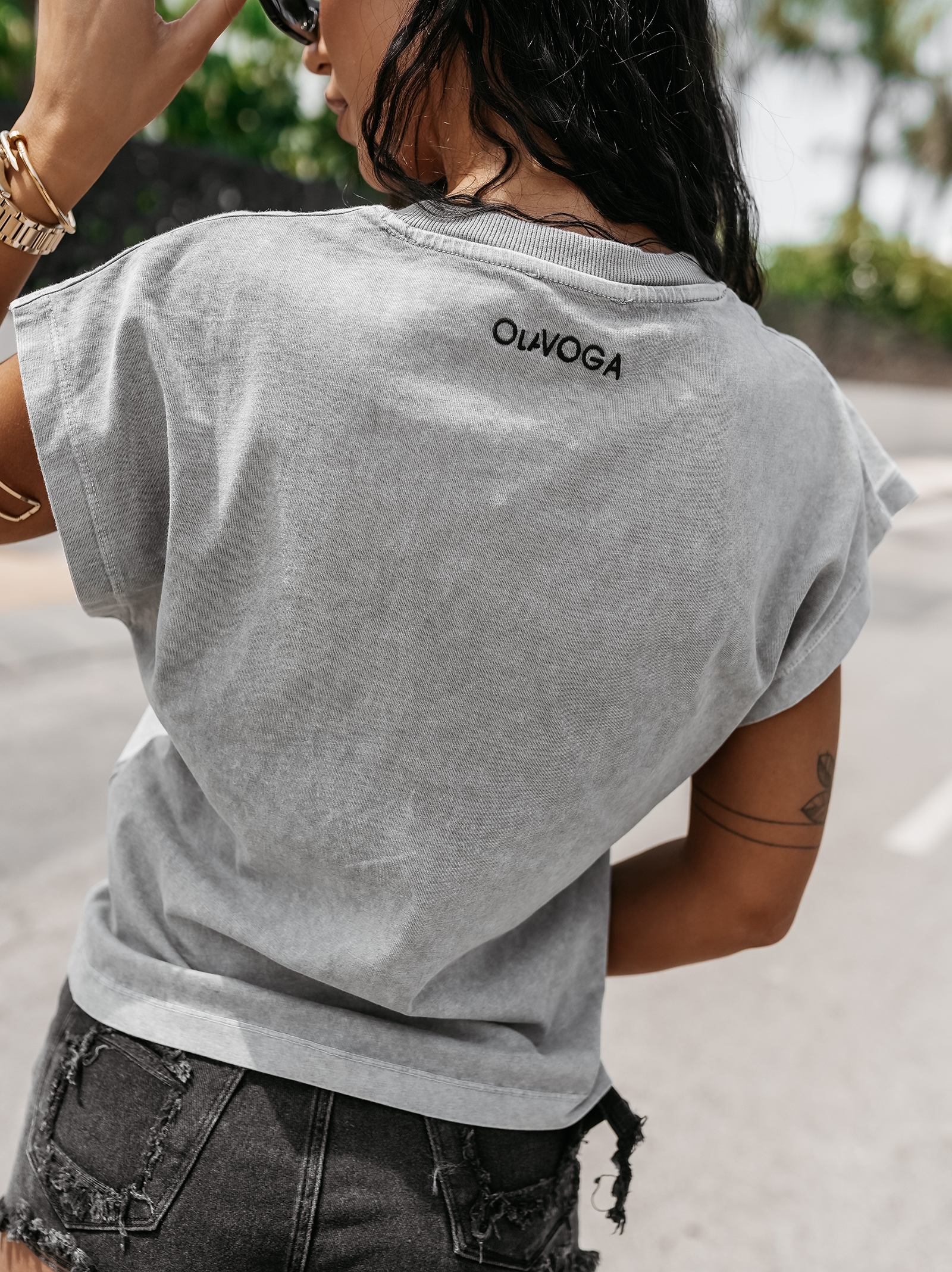 T-shirt bawełniany NEXIA OLAVOGA j.szary