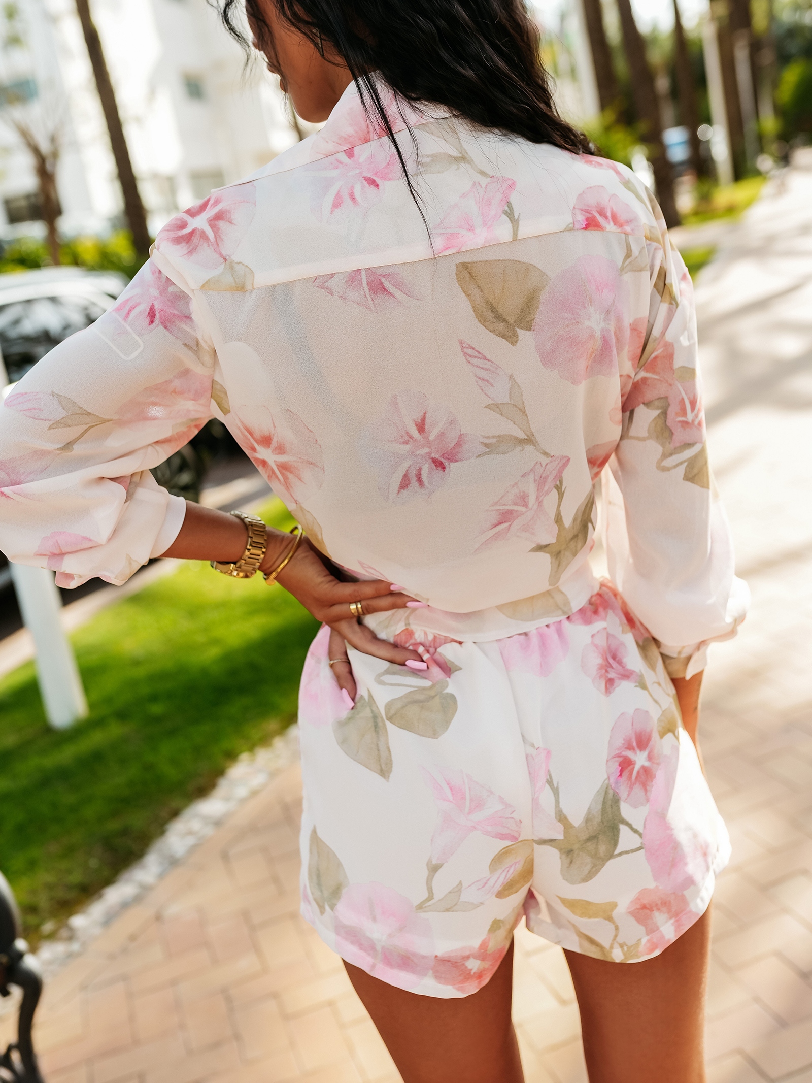 Komplet damski koszula+spodenki LOREIN OLAVOGA tropical