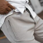 Spodnie męskie eleganckie WESTON OLAVOGA ecru