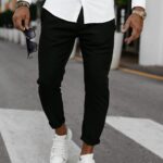 Spodnie męskie eleganckie WESTON OLAVOGA czarne