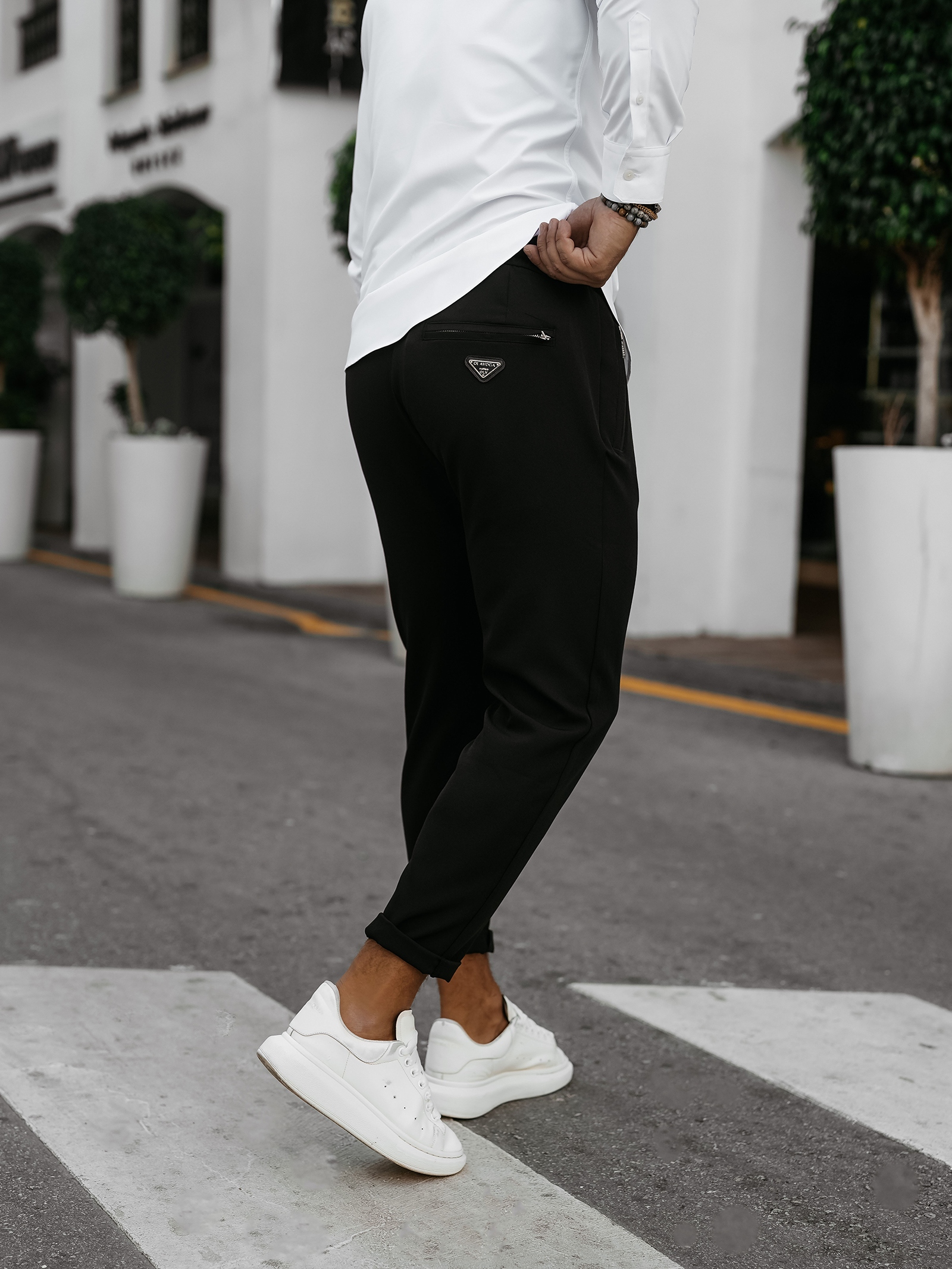 Spodnie męskie eleganckie WESTON OLAVOGA czarne