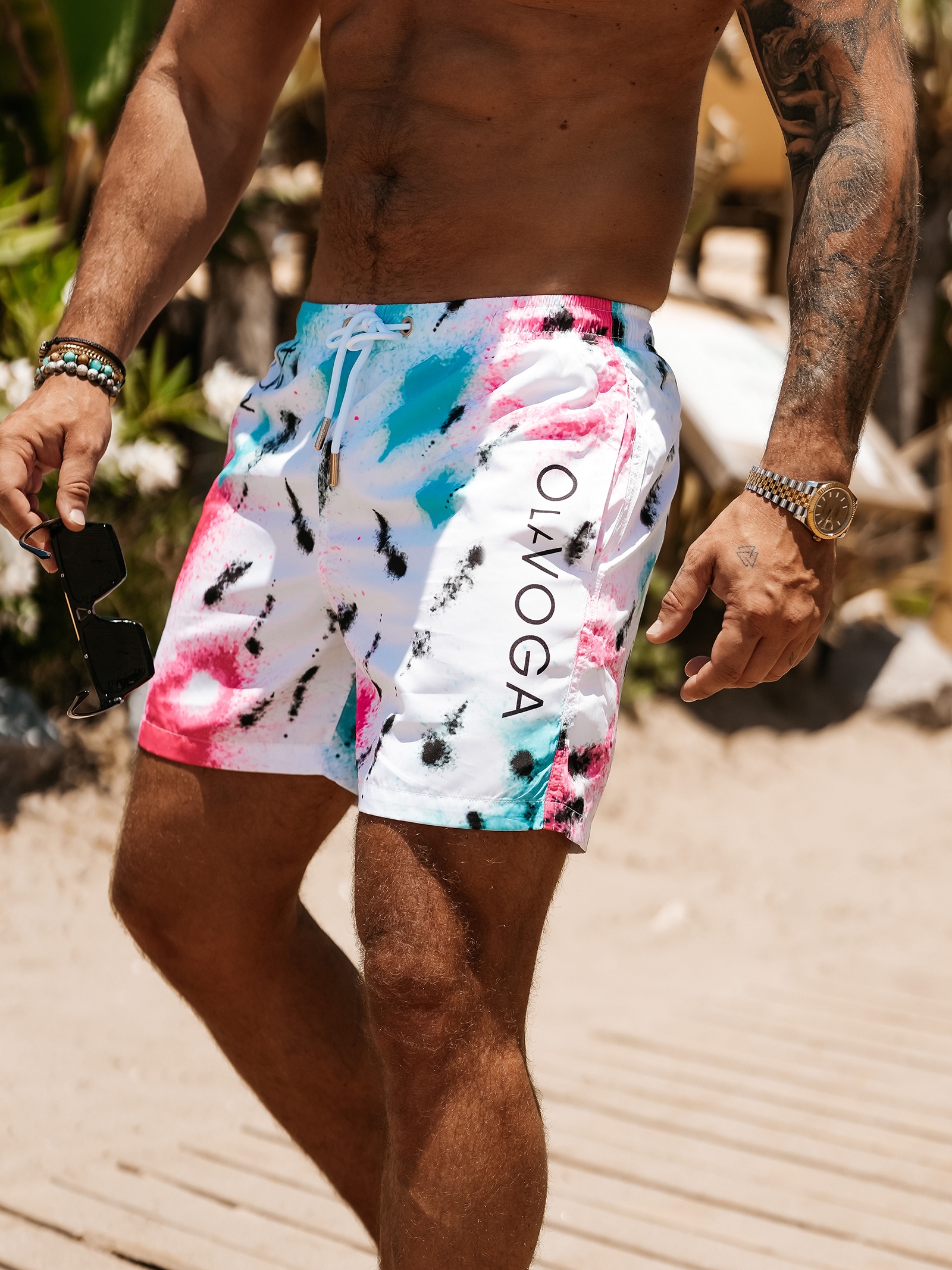 Kąpielówki szorty męskie FUNKY OLAVOGA białe