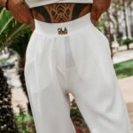 Spodnie casualowe POLEM OLAVOGA ecru