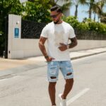 T-shirt męski z naszywką misia SAINZ OLAVOGA ecru