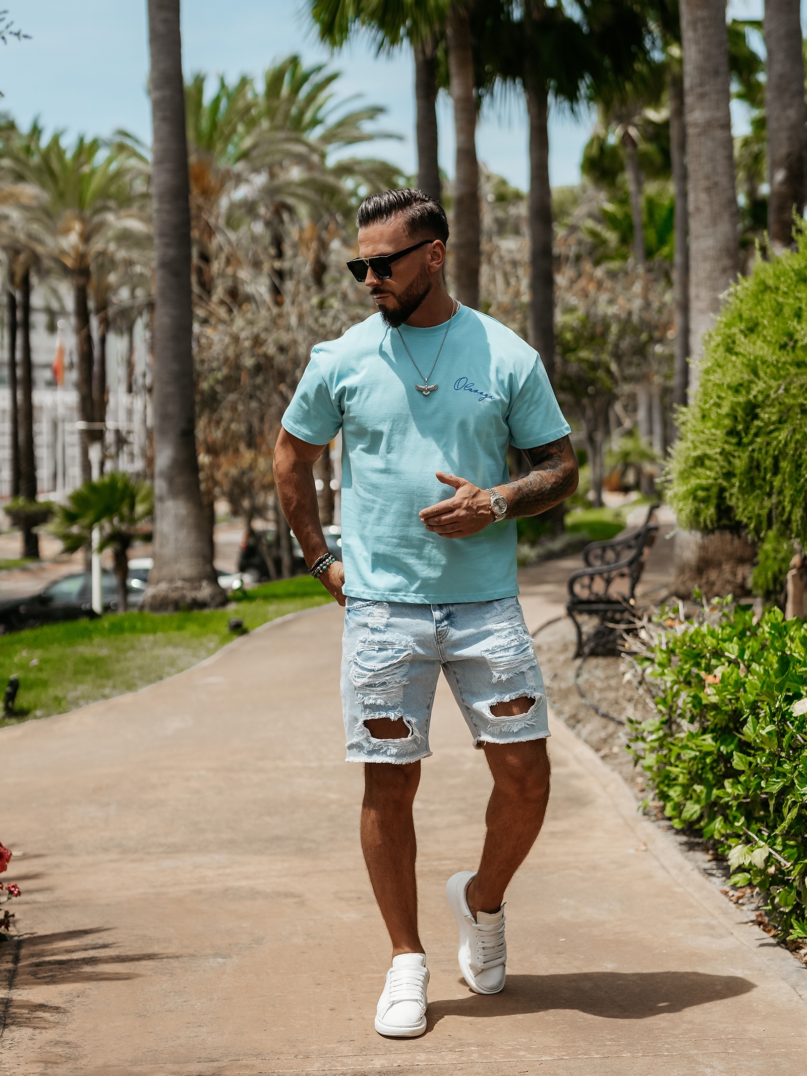 T-shirt męski elastyczny BLUE HARMONY OLAVOGA niebieski T-shirt męski elastyczny BLUE HARMONY OLAVOGA niebieski