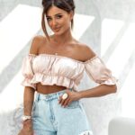 Top satynowy Minis beżowy