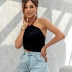 Top z łańcuchem Ambar czarny