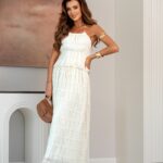 Komplet wakacyjny top + spódnica HollyWave śmietanowy