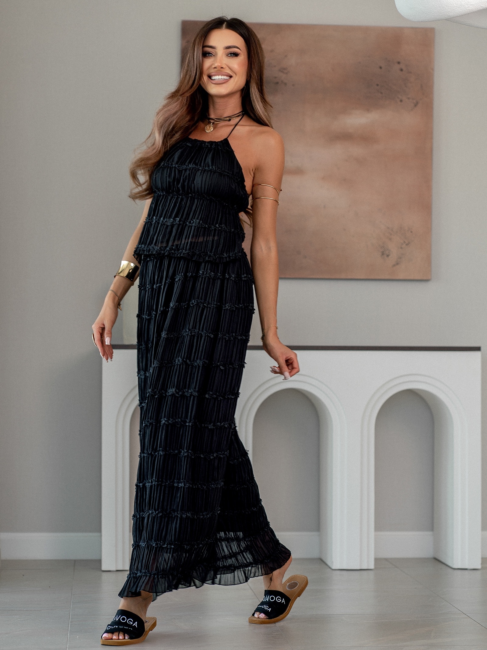 Komplet wakacyjny top + spódnica HollyWave czarny