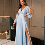 Sukienka maxi szyfonowa NB Secret Garden III błękitna