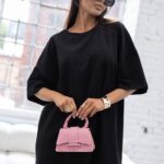 T-shirt oversize MC SMILE czarny-puder