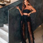 Komplet koronkowy spodnie + top NB Arsus czarny