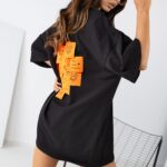 T-shirt oversize MC SMILE czarny-pomarańcz