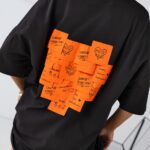 T-shirt oversize MC SMILE czarny-pomarańcz