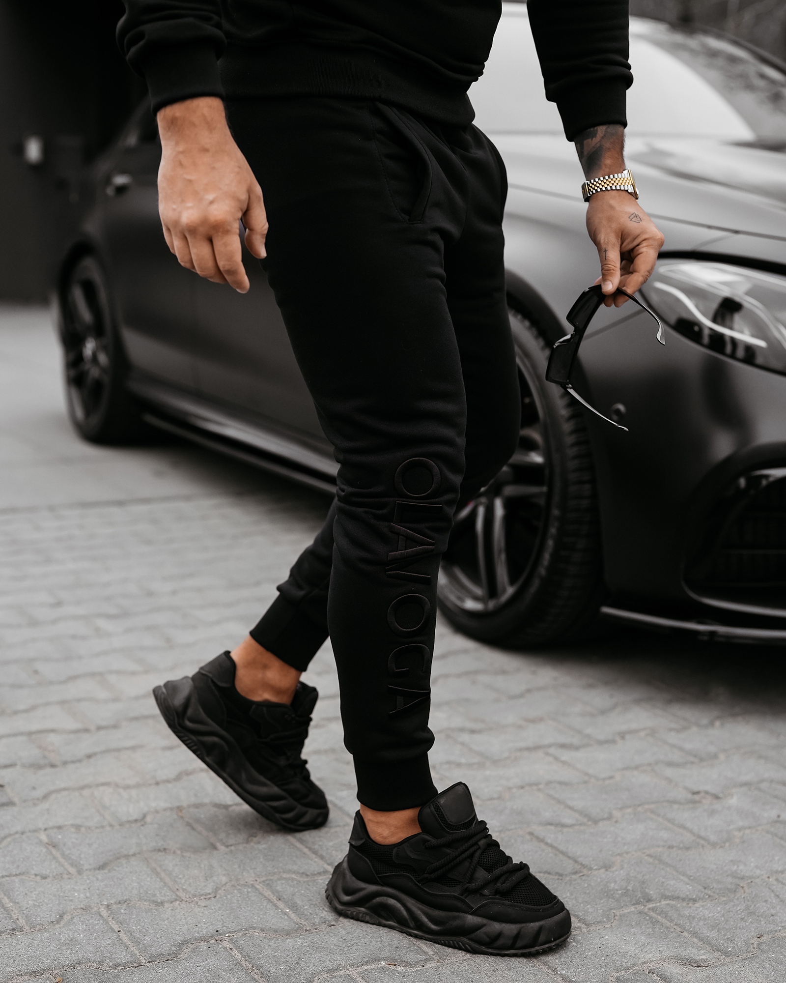 Komplet męski bawełniany KABUL OLAVOGA czarny