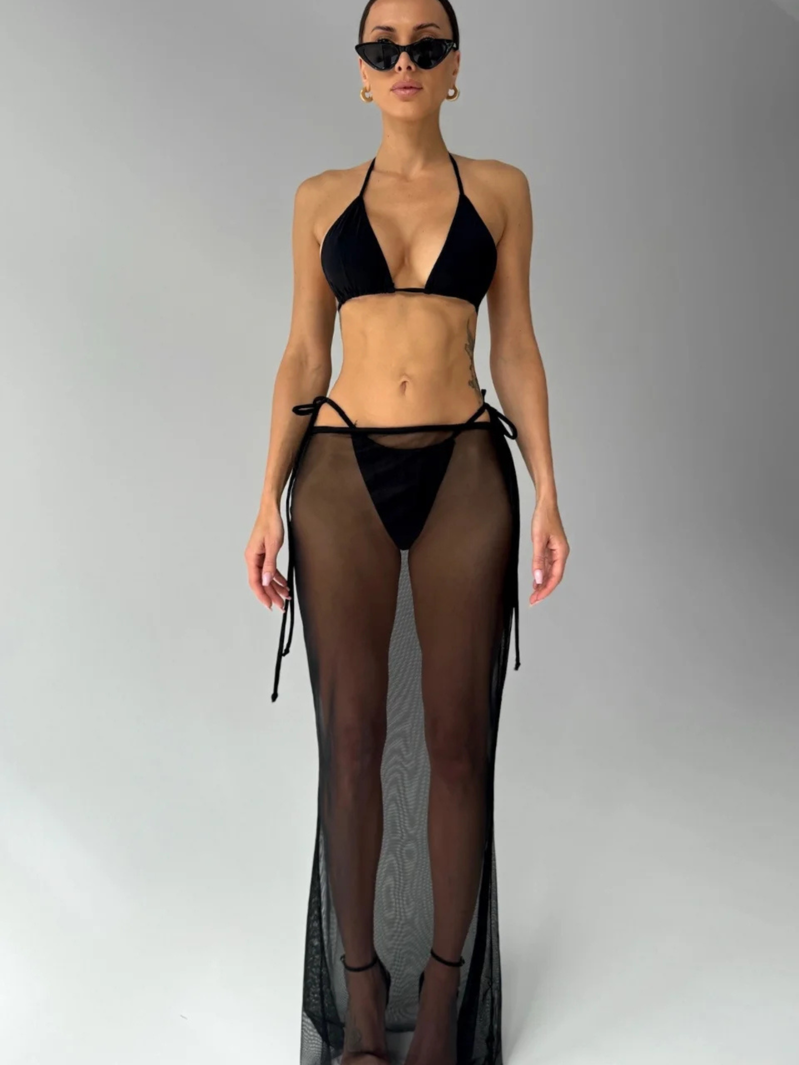 Komplet strój kąpielowy+spódnica CHIARA SWIMWEAR czarny Komplet strój kąpielowy+spódnica CHIARA SWIMWEAR czarny