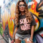 T-shirt bawełniany Solemare grafitowy