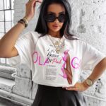 T-shirt klasyczny z nadrukiem CHERISH OLAVOGA ecru