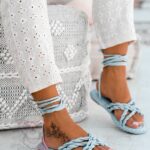 Sandały sznurowane Rock Forever Young błękitne